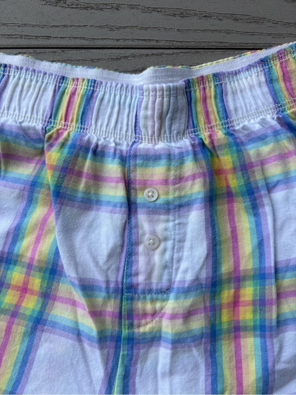 Colsie Rainbow Plaid Pajama Boxer Shorts - Picture 2 of 4
